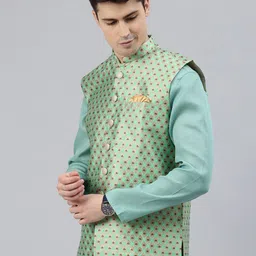 Manthan Men Woven Design Nehru Jacket-image-2