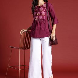 all about you Ethnic Motifs Printed Pleated Kurti-image-65