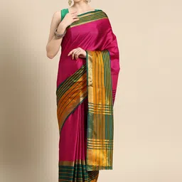 Silk Land Kalamkari Zari Art Silk Arani Saree-picture-43
