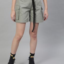 STREET 9 Women Green Solid Regular Fit Shorts-image-33