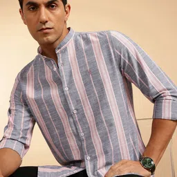 Men Pure Cotton Stiped Slim Fit Shirt-picture-11