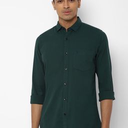 Allen Solly Men Green Regular Fit Solid Casual Shirt-image-44