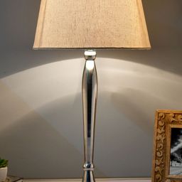 Homesake Silver-Toned & Bronze-Toned Solid Handcrafted Table Lamp with Shade-17