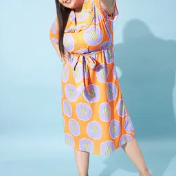 Athena Ample Plus Size Geometric Print Peter Pan Collar A-Line Dress-picture-18