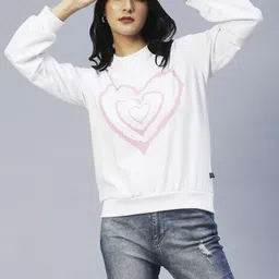 Rigo Women White Printed Sweatshirt-image-97