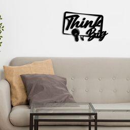 eCraftIndia Black Solid Think Big Engineered Wood Ready To Hang Cutout Wall Art-picture-36