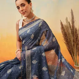 Silk Land Kalamkari Ready to Wear Chanderi Saree-picture-19