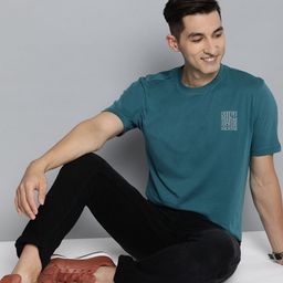 HERE&NOW Men Blue Pure Cotton T-shirt-picture-49