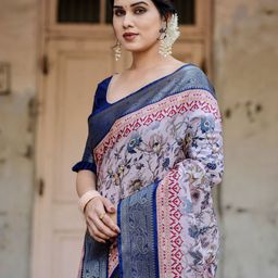 DIVASTRI Woven Design Zari Silk Blend Paithani Saree-image-40