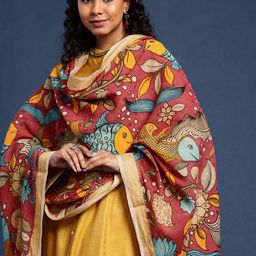 Taavi Hand Painted Kalamkari Dupatta-picture-14