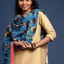 Taavi Hand Painted Kalamkari Dupatta-11