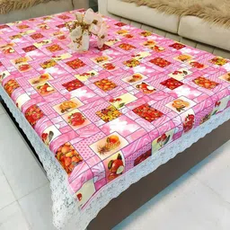 CASA-NEST Pink Printed Rectangle 4-Seater Table Cover-18