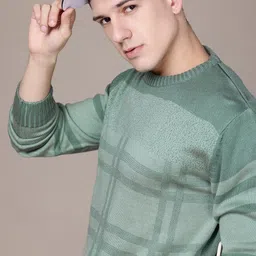 Roadster Men Checked Pullover-image-87