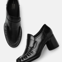 ECCO Leather Work Heeled Loafers-25