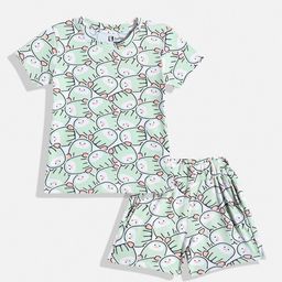Eteenz Kids Girls Conversational Printed T-Shirt & Shorts-image-67