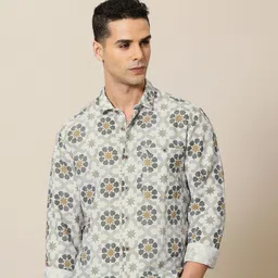 Mr Bowerbird Premium Tailored Fit Printed Casual Shirt-image-76