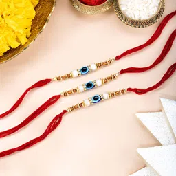 Peora Set Of 3 Rakhi With Greeting Card & Roli Chawal-image-34