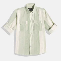 CHARCHIT Boys Comfort Textured Striped Pure Cotton Casual Shirt-image-43