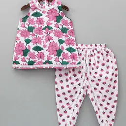 BAESD Girls Floral Printed Halter Neck Regular Top with Dhoti Pant-picture-43