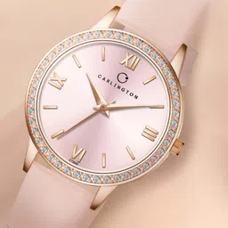 CARLINGTON Women Embellished Dial Analogue Watch Iconic 2042 Pink-26
