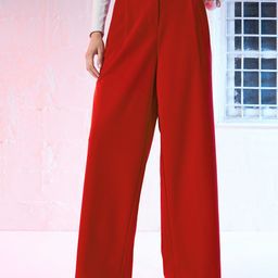 SASSAFRAS Women Red Loose Fit High-Rise Parallel Trousers-image-97