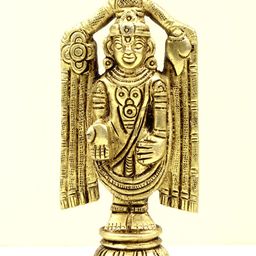 Exotic India Gold Toned Lord Venkateshwara Idol Showpiece-image-77