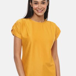 Campus Sutra Yellow Extended Sleeves Pure Cotton Top-image-28