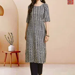 Moda Rapido Pack of 2 Printed Straight Kurta with Trousers-image-57