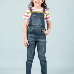TWEENY MINI Girls Printed Cotton Dungaree and T-Shirt-image-32