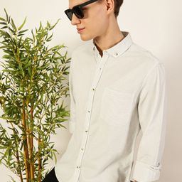 Mast & Harbour Men Premium Button-Down Collar Vertical Striped Seersucker Cotton Shirt-image-66