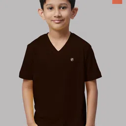 Friskers Boys Peach-Coloured 2 V-Neck Pockets T-shirt-picture-14