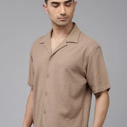 SPYKAR Self Design Textured Relaxed Fit Knitted Shirt-image-95