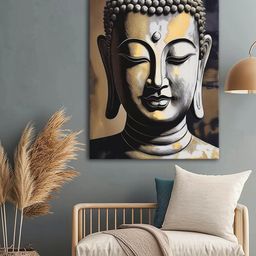 999Store Brown & Grey Buddha Canvas Religious Wall Art-image-27