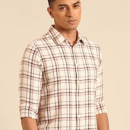 Being Human Slim Fit Checked Pure Cotton Casual Shirt-image-48
