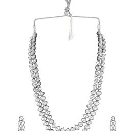 I Jewels Women Silver-Plated Kundan-Studded Jewellery Set-3