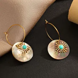 Just Lil Things Stone Studded Circular Hoop Earrings-26