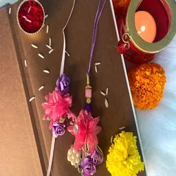 I Jewels Set of 2 Pearl Studded Bhaiya Bhabhi Rakhis-image-44