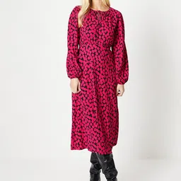 DOROTHY PERKINS Printed Tie-Up Neck A-Line Midi Dress-image-29