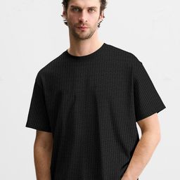 EXILION Self Design Round Neck Short Sleeves T-shirt-image-98