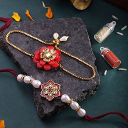House of Pataudi Kundan Bhaiya Bhabhi Rakhi Gift Set-3