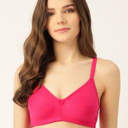 Lady Lyka Fuchsia Solid Non-Wired Non Padded Pure Cotton T-shirt Bra LIBERTY-05-FCA-10