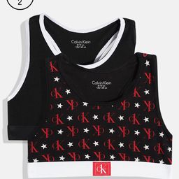 Calvin Klein Underwear Black & Red Typography Bralette Bra-picture-5