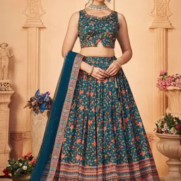 ODETTE Printed Ready to Wear Lehenga & Blouse With Dupatta-43