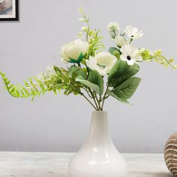 Homesake Green & Pink 3 Pieces Artificial Flowers Bouquets-4