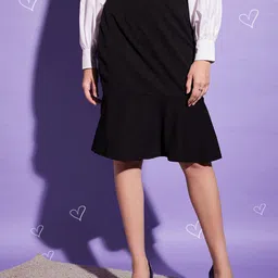 BUY NEW TREND Fish Cut Ruffled Knee Length Straight Skirt-image-74