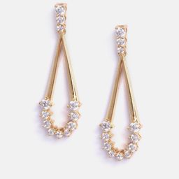 MINUTIAE Gold-Toned Teardrop Shaped Drop Earrings image 3
