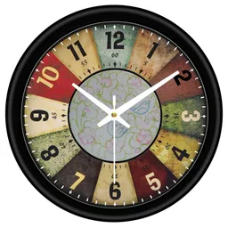 Arpita Crafts Black Printed Traditional Wall Clock-image-79