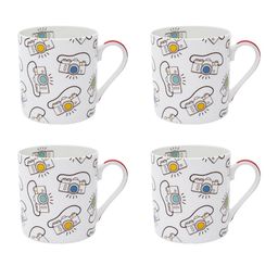 GOODHOMES White Set of 4 Bone China Cups image 2