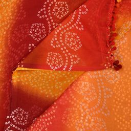 Dupatta Bazaar Red & Yellow Bandhini Printed Dupatta image 3