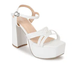 Truffle Collection PU Block Sandals with Bows image 3